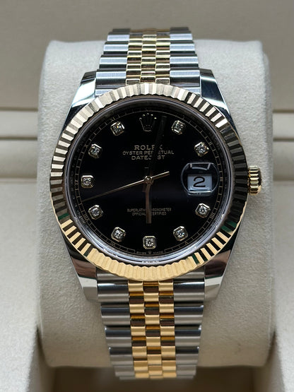 Rolex Datejust 41 Black Diamond Dial on Jubilee 126333 Papers 2025
