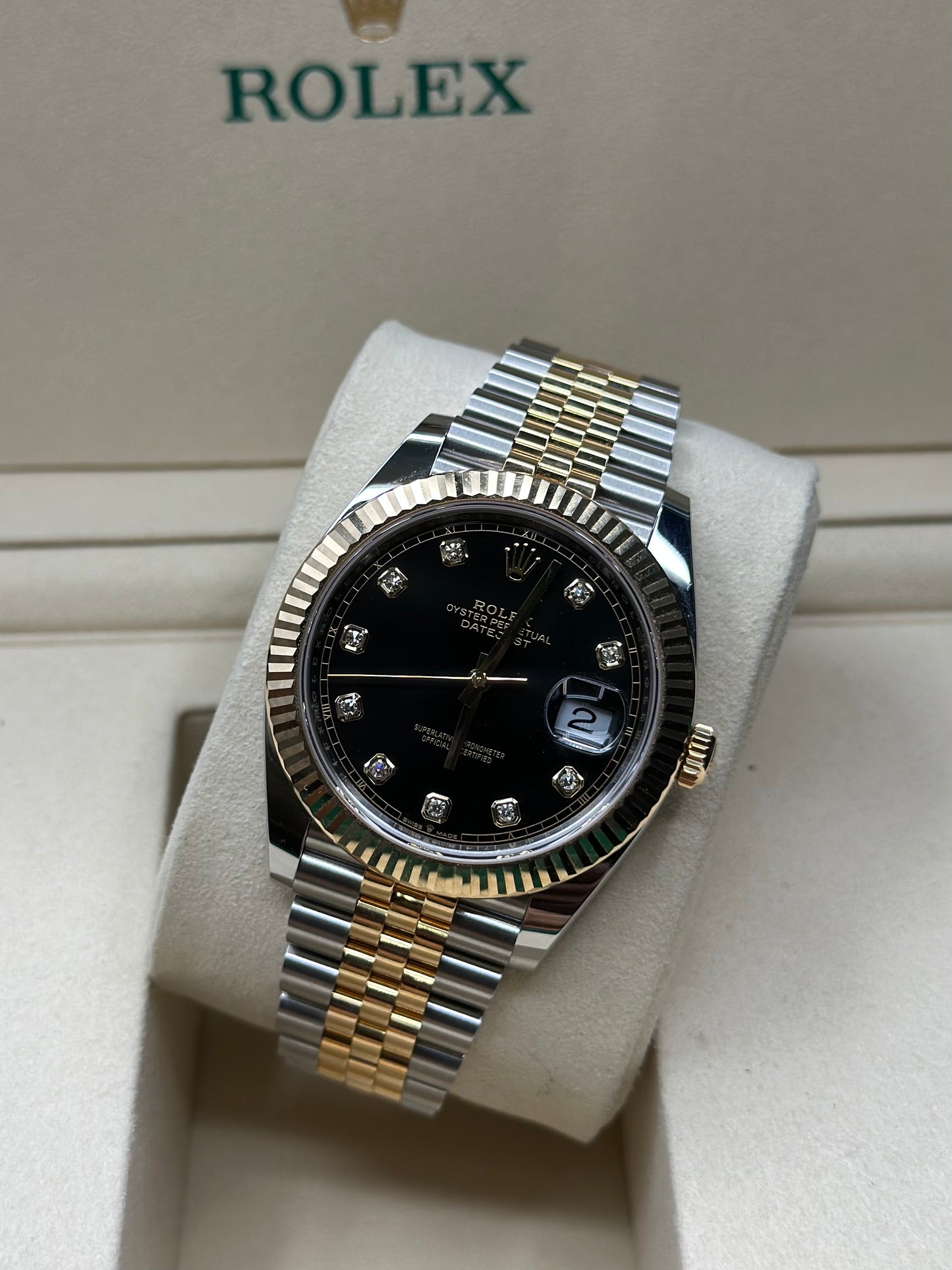 Rolex Datejust 41 Black Diamond Dial on Jubilee 126333 Papers 2025