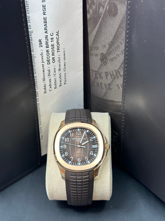 Patek Philippe Aquanaut Brown Dial on Strap 5167R-001 Complete 2021