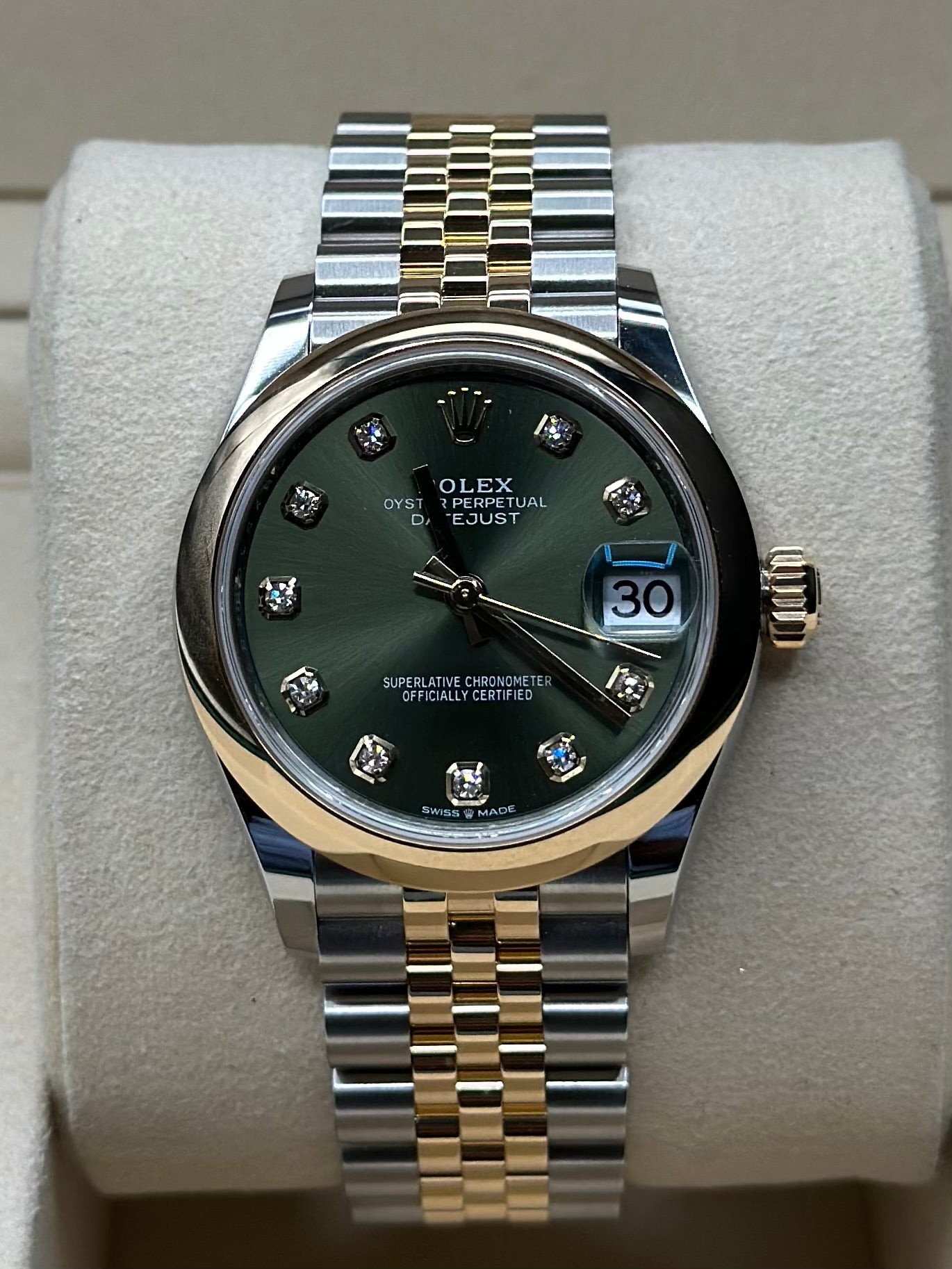 Rolex Datejust 31 Olive Green Diamond Dial on Jubilee 278243 Papers 2026