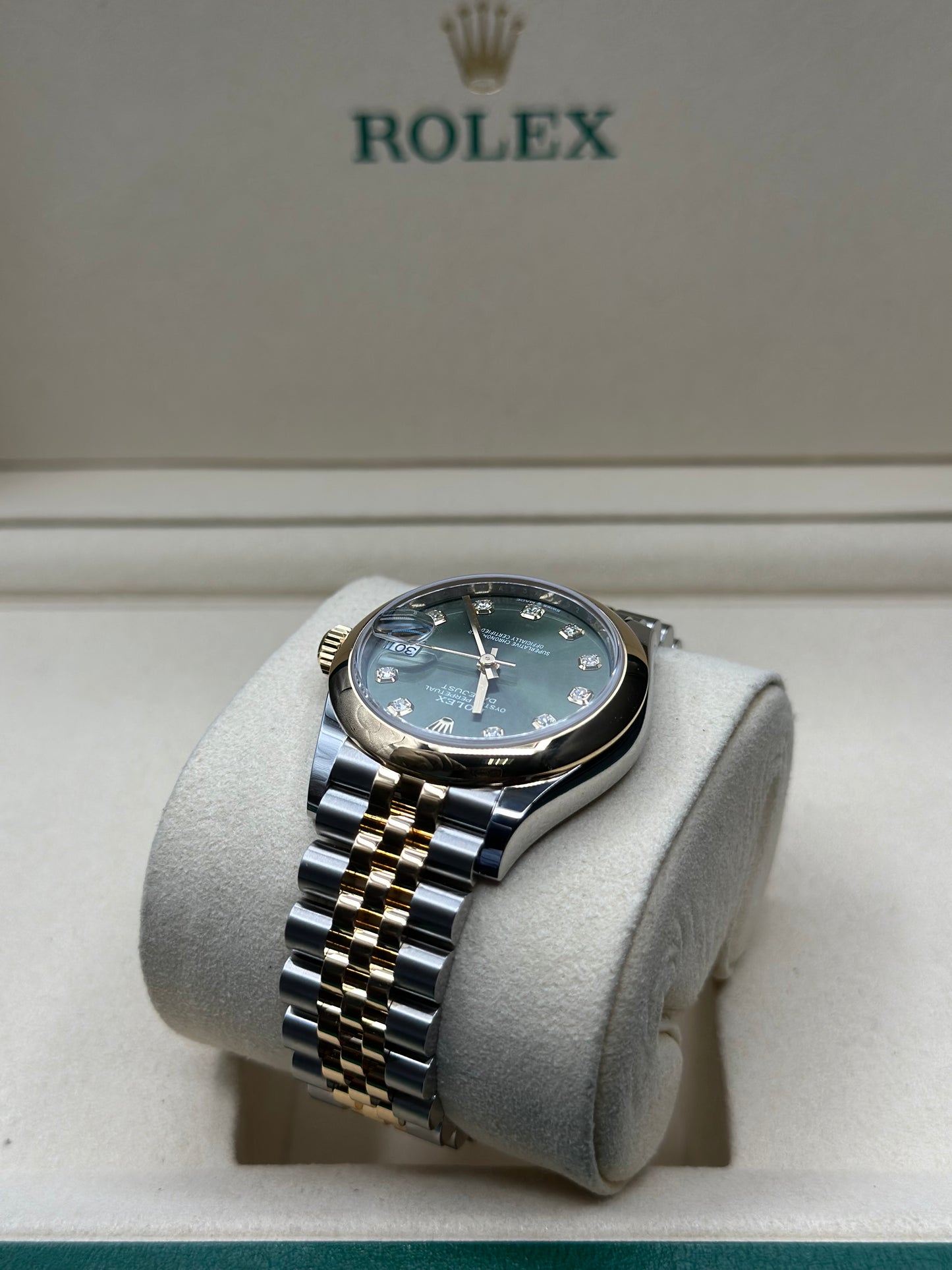 Rolex Datejust 31 Olive Green Diamond Dial on Jubilee 278243 Papers 2026