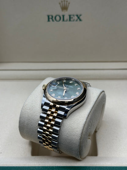Rolex Datejust 31 Olive Green Diamond Dial on Jubilee 278243 Papers 2026