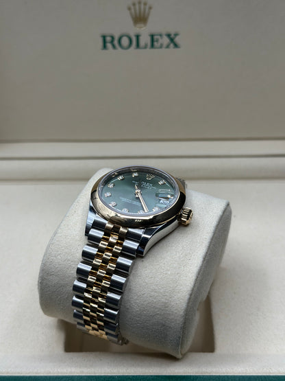 Rolex Datejust 31 Olive Green Diamond Dial on Jubilee 278243 Papers 2026