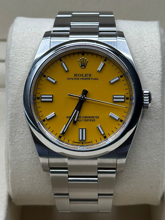 Rolex Oyster Perpetual 36 Yellow Index Dial on Oyster 126000 Complete 2022