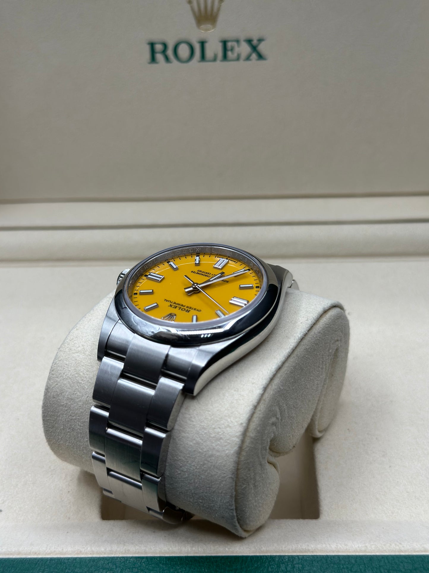 Rolex Oyster Perpetual 36 Yellow Index Dial on Oyster 126000 Papers 2022