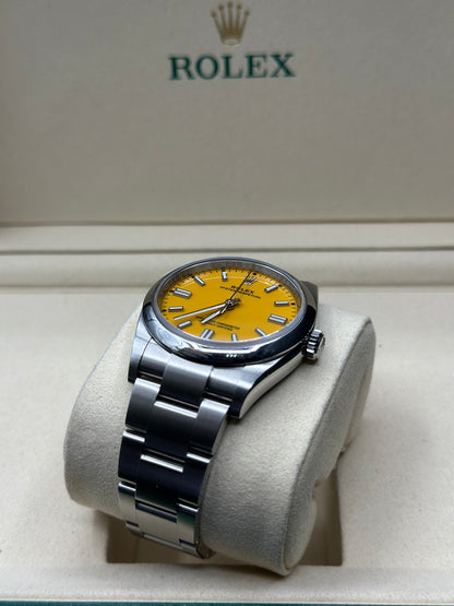 Rolex Oyster Perpetual 36 Yellow Index Dial on Oyster 126000 Papers 2022