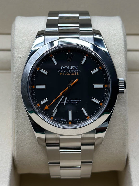 Rolex Milgauss Black Dial on Oyster 116400 Complete 2017