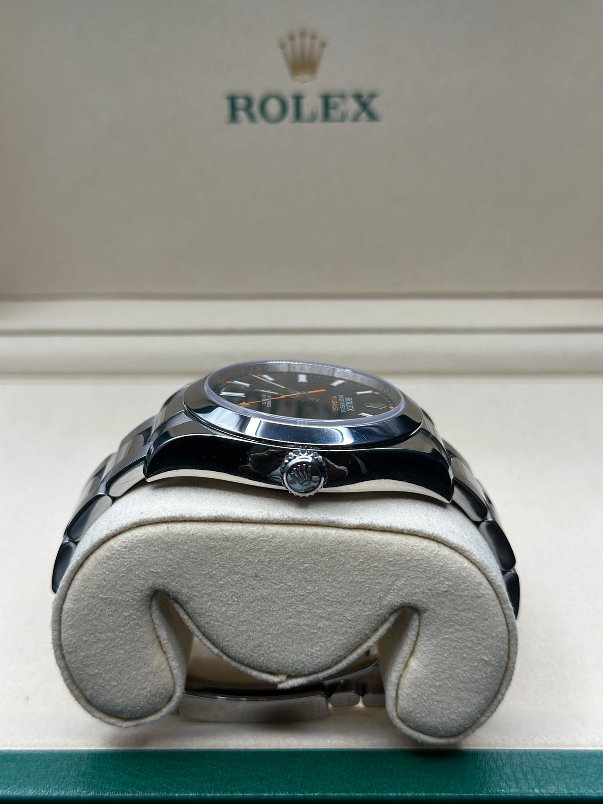 Rolex Milgauss Black Dial on Oyster 116400 Papers 2017