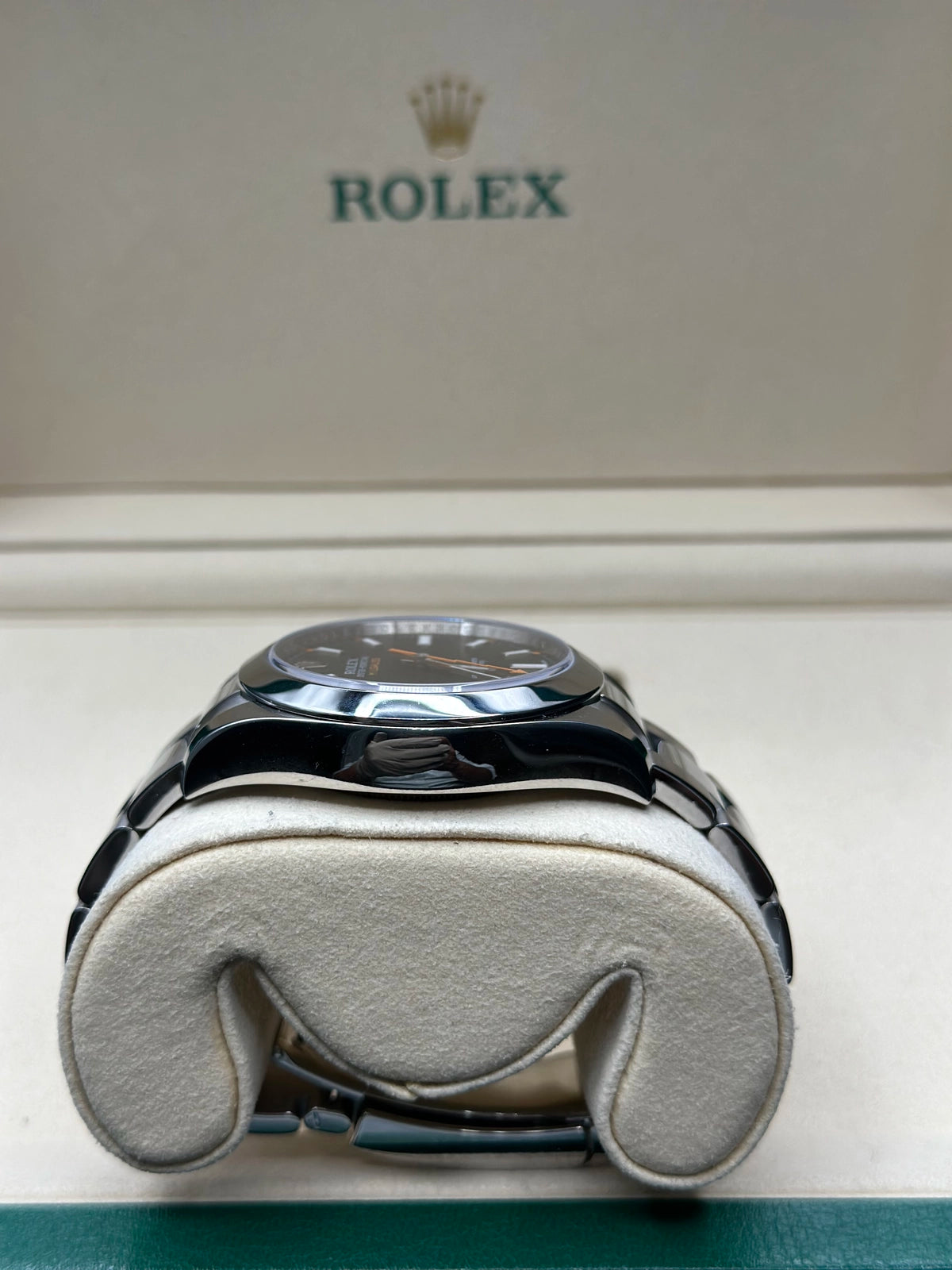Rolex Milgauss Black Dial on Oyster 116400 Papers 2017