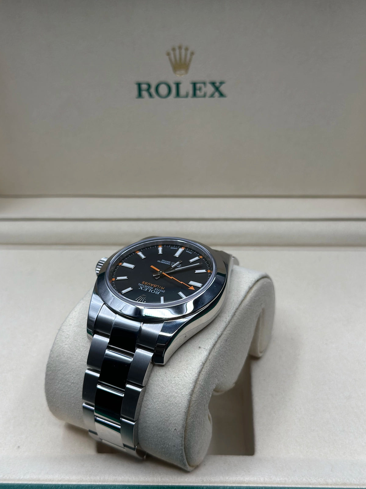 Rolex Milgauss Black Dial on Oyster 116400 Papers 2017