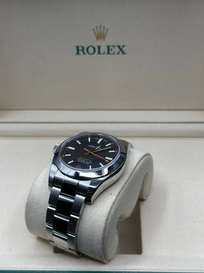 Rolex Milgauss Black Dial on Oyster 116400 Papers 2017