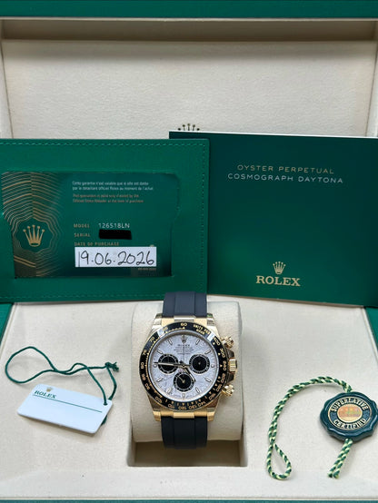 Rolex Daytona White Meteorite Index Dial on Oysterflex 126518LN Papers 2026