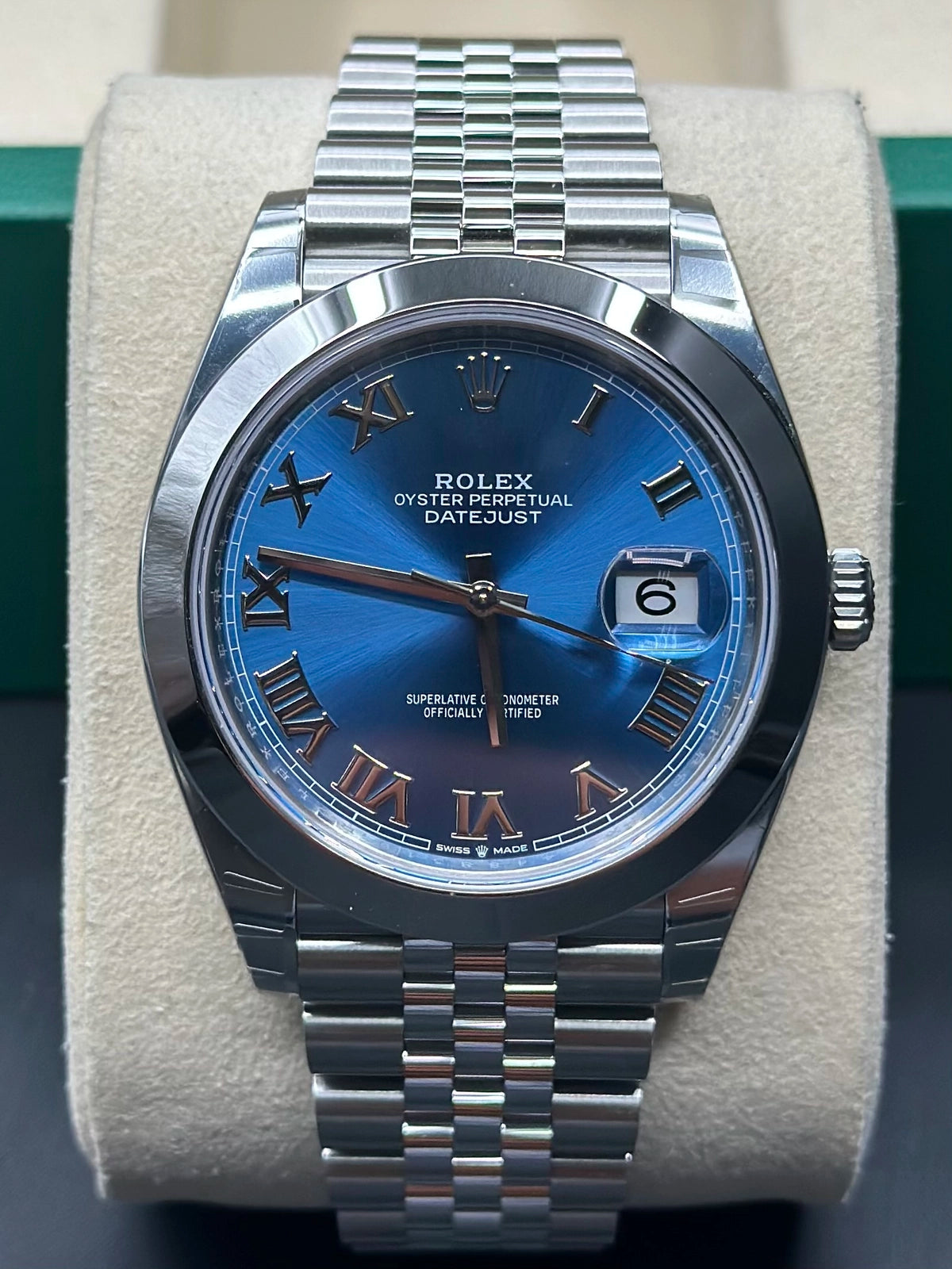 Rolex Datejust 41 Blue Roman Dial on Jubilee 126300 Complete 2026
