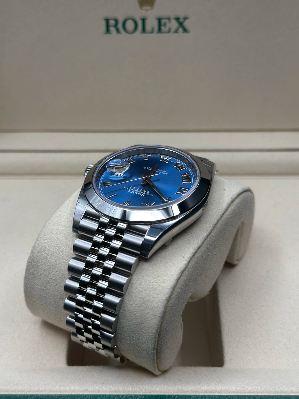 Rolex Datejust 41 Blue Roman Dial on Jubilee 126300 Complete 2026