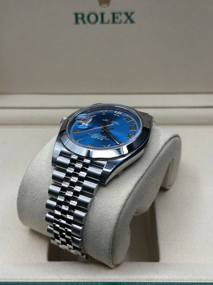 Rolex Datejust 41 Blue Roman Dial on Jubilee 126300 Complete 2026