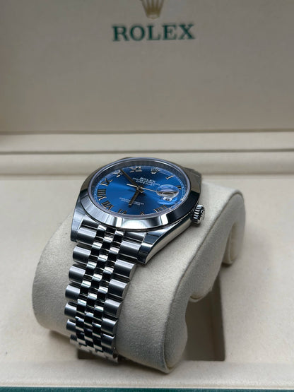 Rolex Datejust 41 Blue Roman Dial on Jubilee 126300 Complete 2026