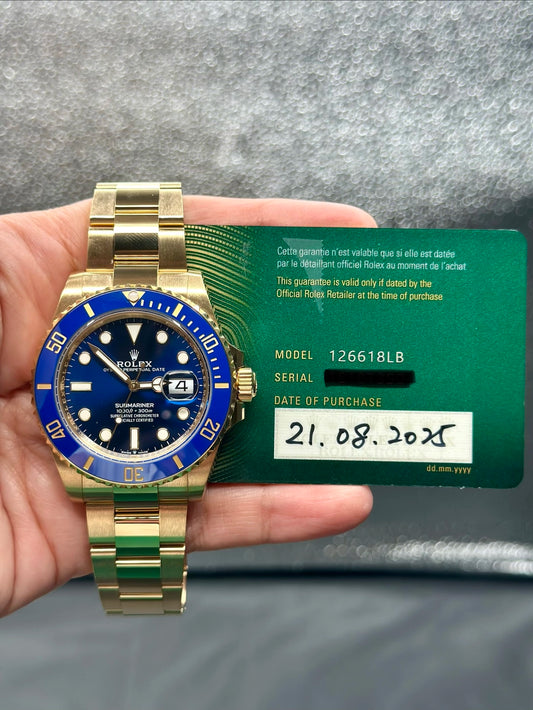 Rolex Submariner Blue Dial on Oyster 126618LB Card 2025