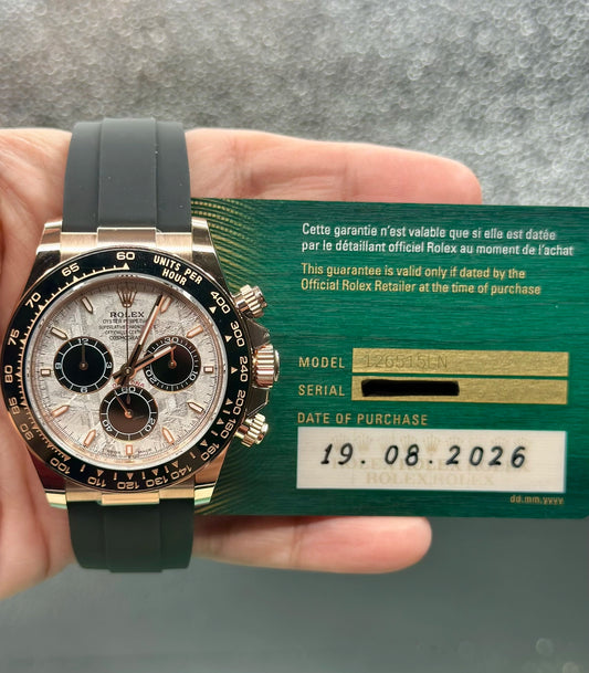 Rolex Daytona Sundust And Black Index Dial on Oysterflex 126515LN Card 2026