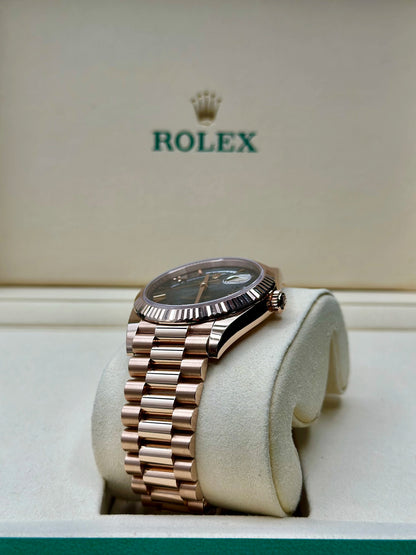 Rolex Day-Date 40 Slate Ombre Roman Dial on President 228235 Card 2025