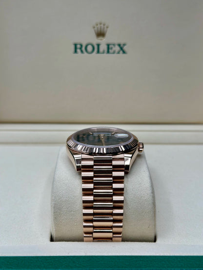 Rolex Day-Date 40 Slate Ombre Roman Dial on President 228235 Card 2025
