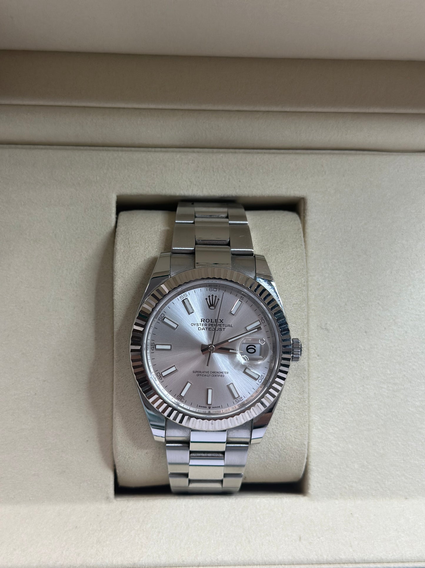 Rolex Datejust 41 Silver Index Dial on Oyster 126334 Papers 2021