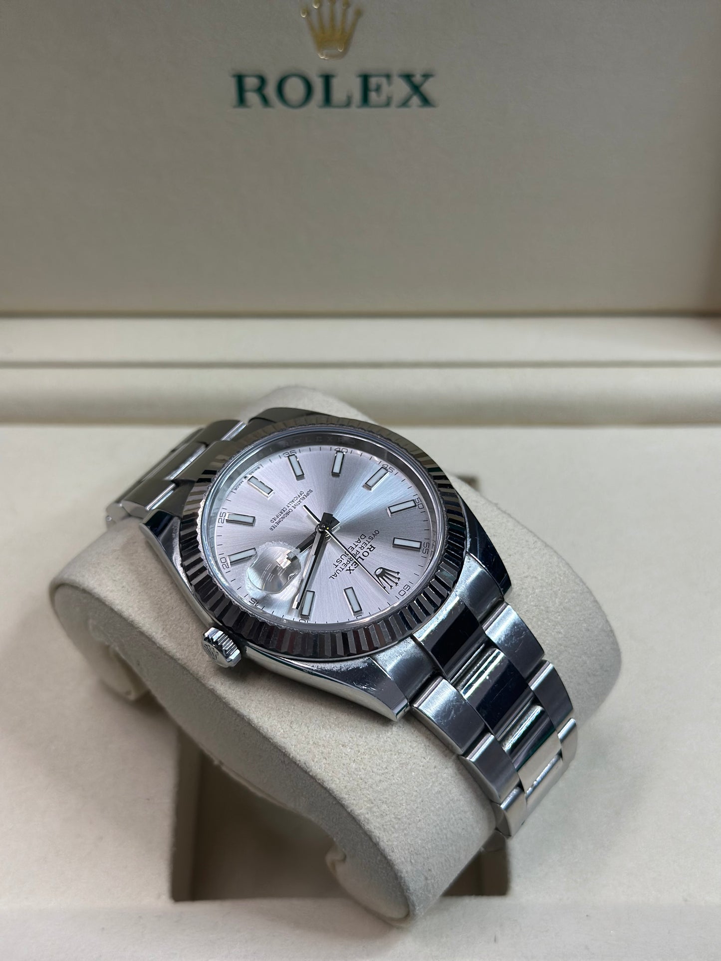 Rolex Datejust 41 Silver Index Dial on Oyster 126334 Papers 2021