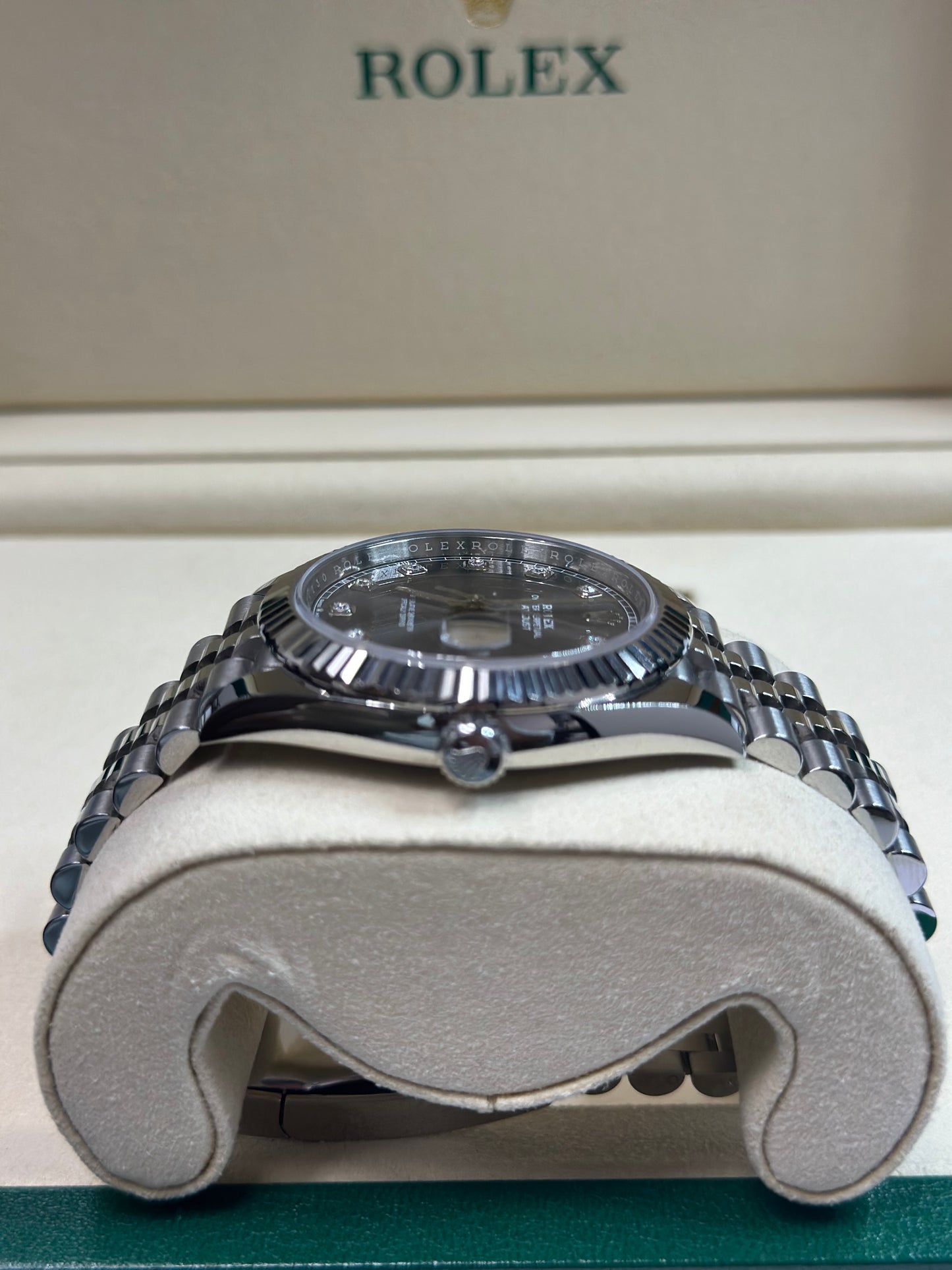 Rolex Datejust 41 Dark Rhodium Diamond Dial on Jubilee 126334 Papers 2022
