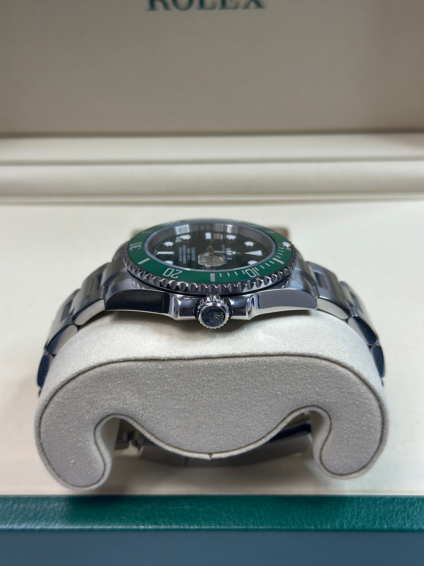 Rolex Submariner Hulk Green Dial on Oyster 116610LV Papers 2014