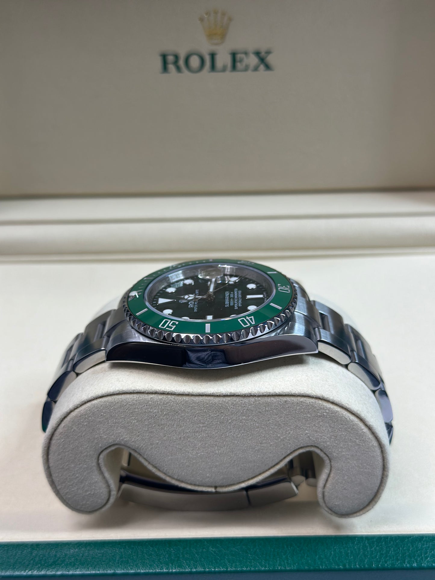 Rolex Submariner Hulk Green Dial on Oyster 116610LV Papers 2014