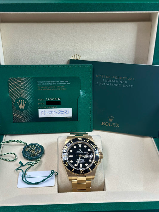 Rolex Submariner Black Dial on Oyster 126618LN Papers 2021