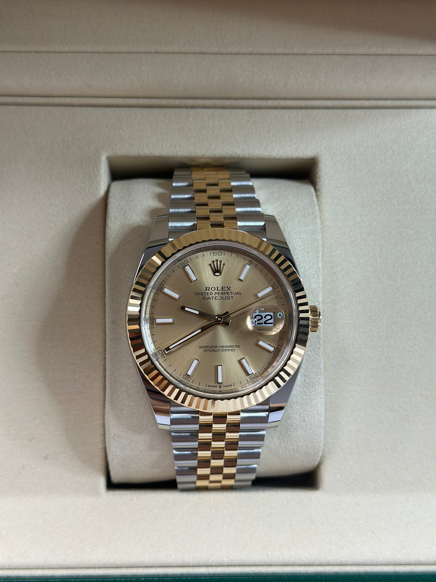 Rolex Datejust 41 Champagne Index Dial on Jubilee 126333 Papers 2026