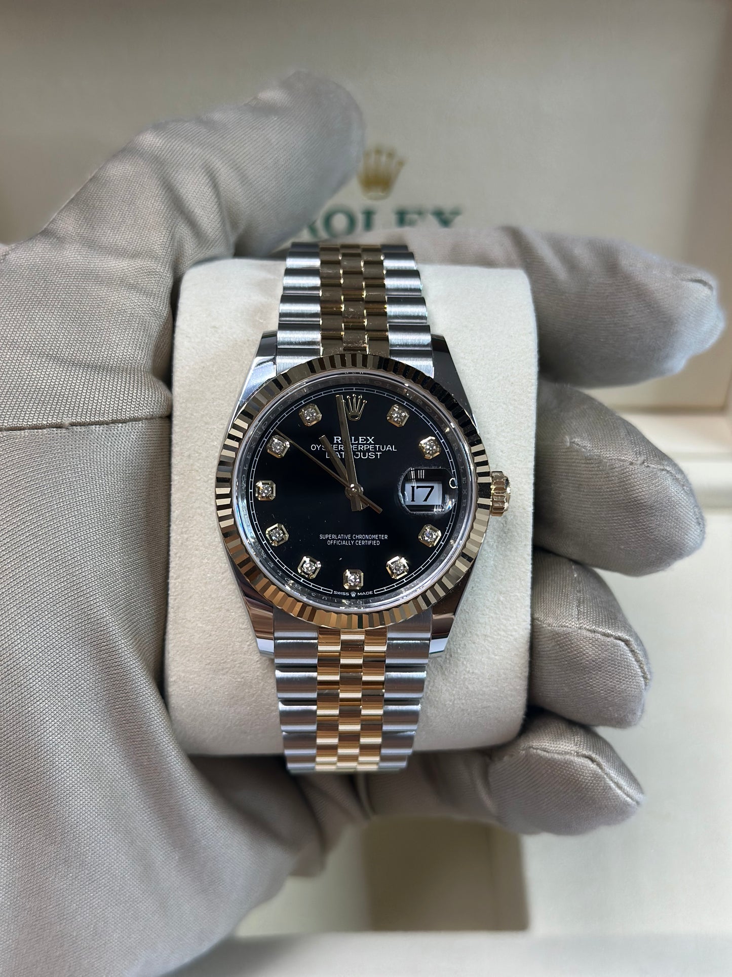 Rolex Datejust 36 Black Diamond Dial on Jubilee 126233 Papers 2026