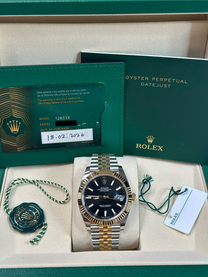 Rolex Datejust 41 Black Index Dial on Jubilee 126333 Papers 2026
