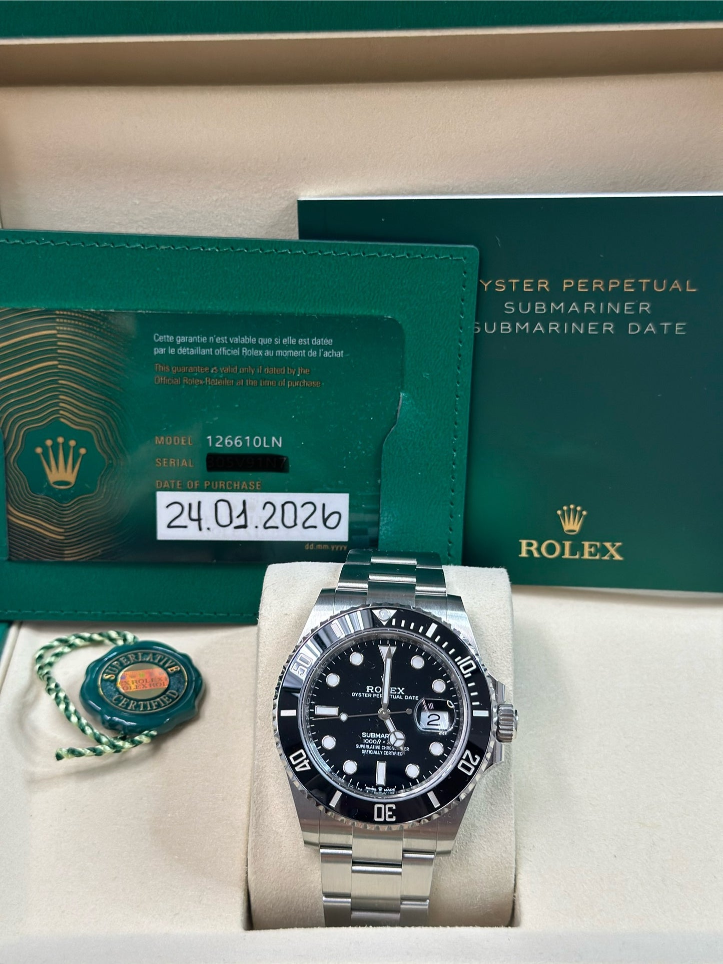 Rolex Submariner Black Dial on Oyster 126610LN Papers 2026