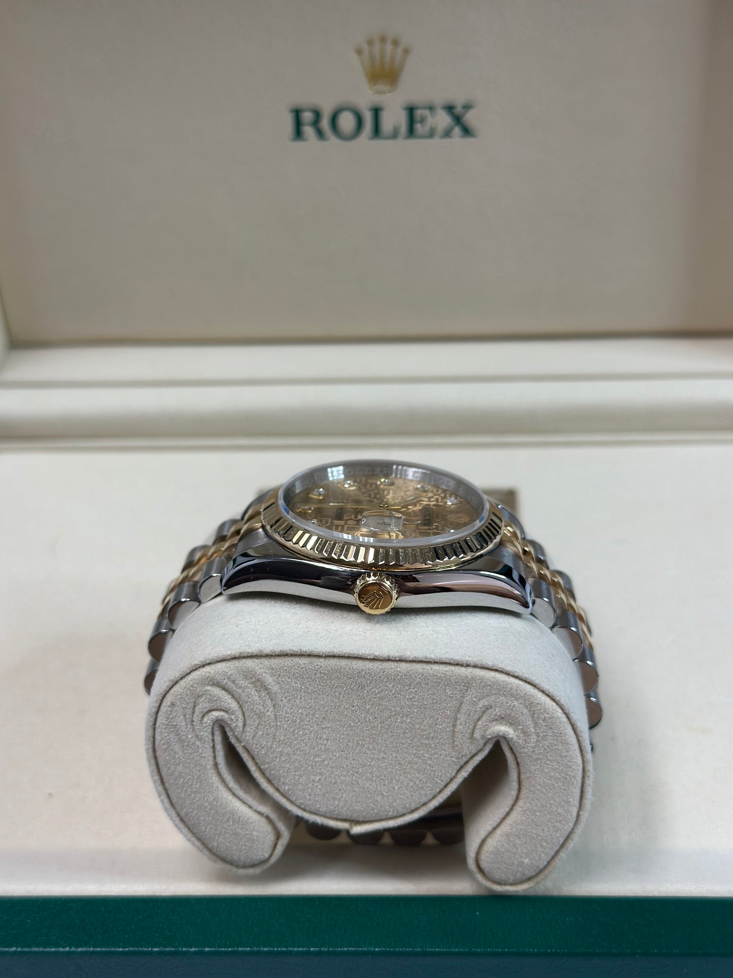 Rolex Datejust 36 Champagne Diamonds Dial on Jubilee 116233 Papers 2008