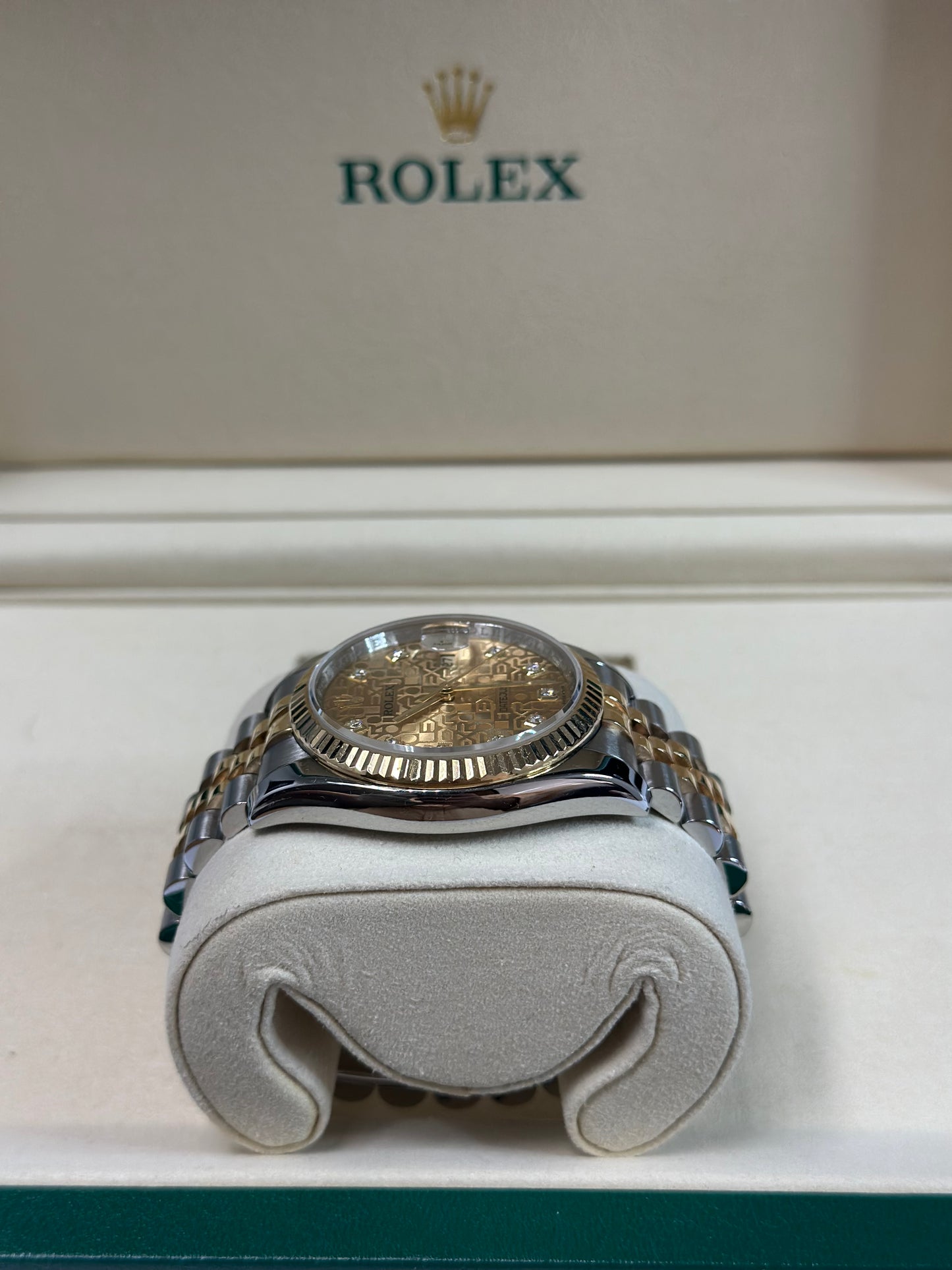 Rolex Datejust 36 Champagne Diamonds Dial on Jubilee 116233 Papers 2008