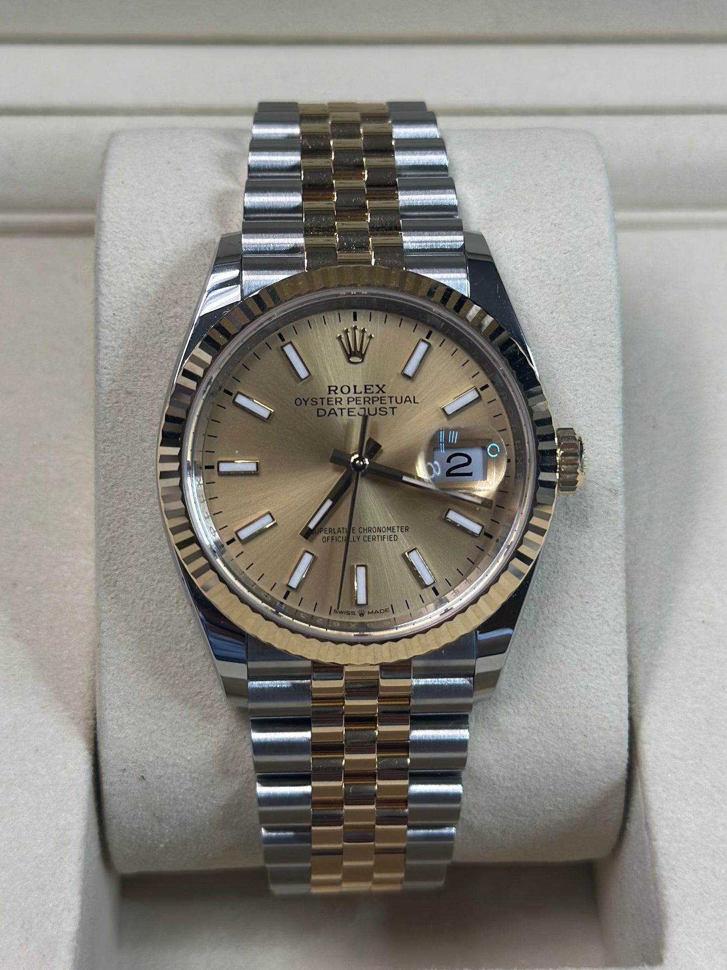Rolex Datejust 36 Champagne Index Dial on Jubilee 126233 Papers 2026