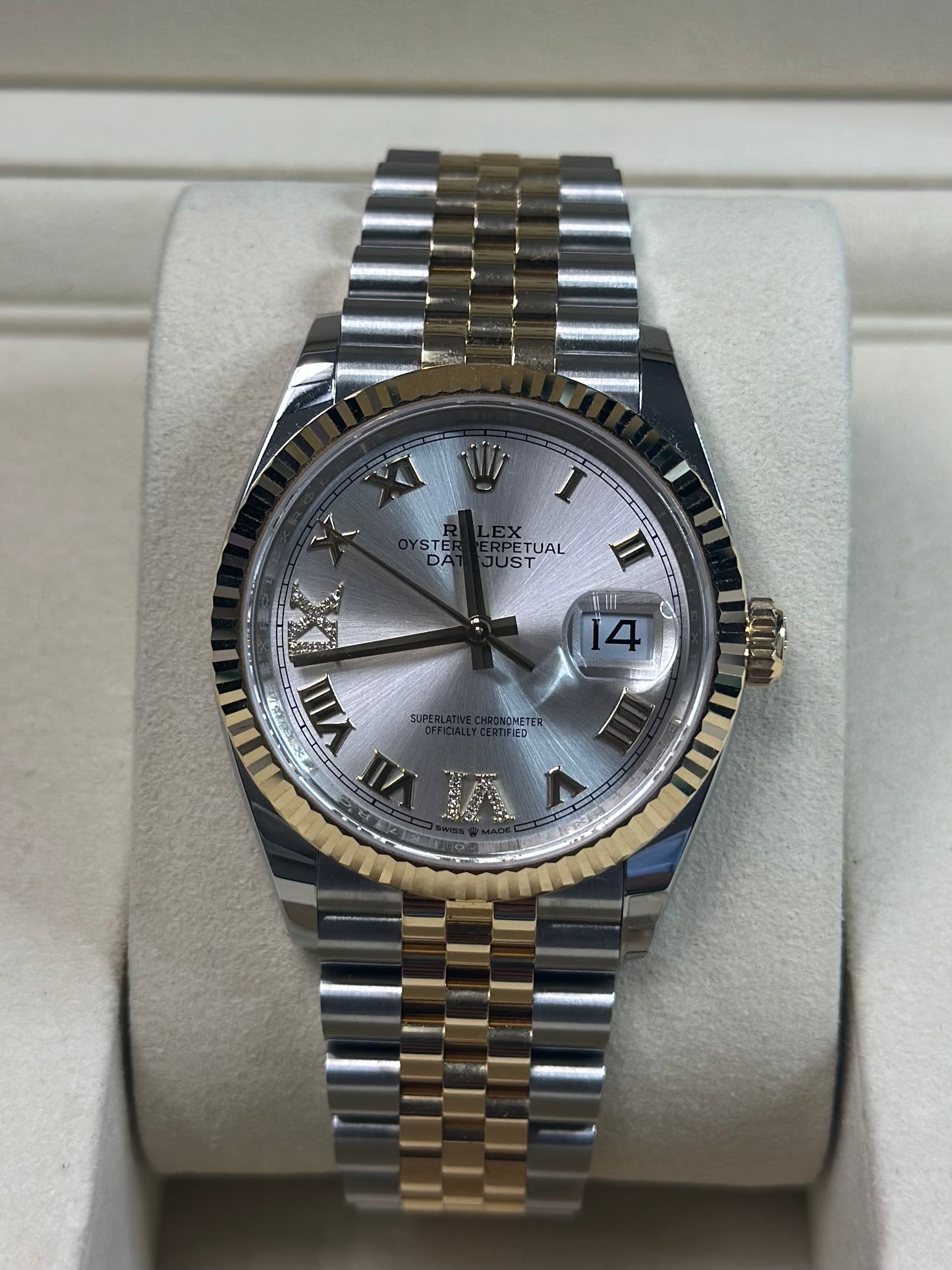 Rolex Datejust 36 SILVER Roman diamond six & nine Dial on Jubilee 126233 Papers 2026