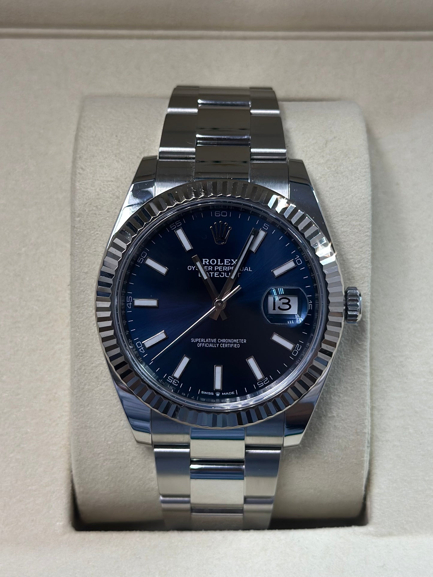 Rolex Datejust 41 Blue Index Dial on Oyster 126334 Papers 2023