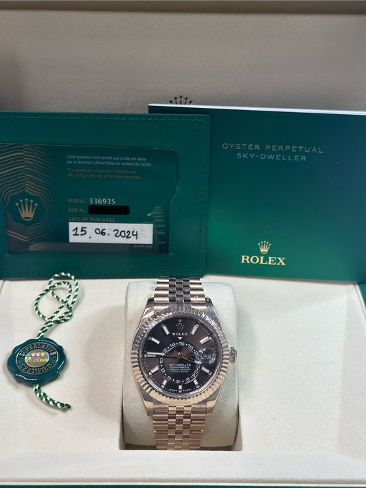 Rolex SkyDweller Chocolate Dial on Jubilee 336935 Papers 2024