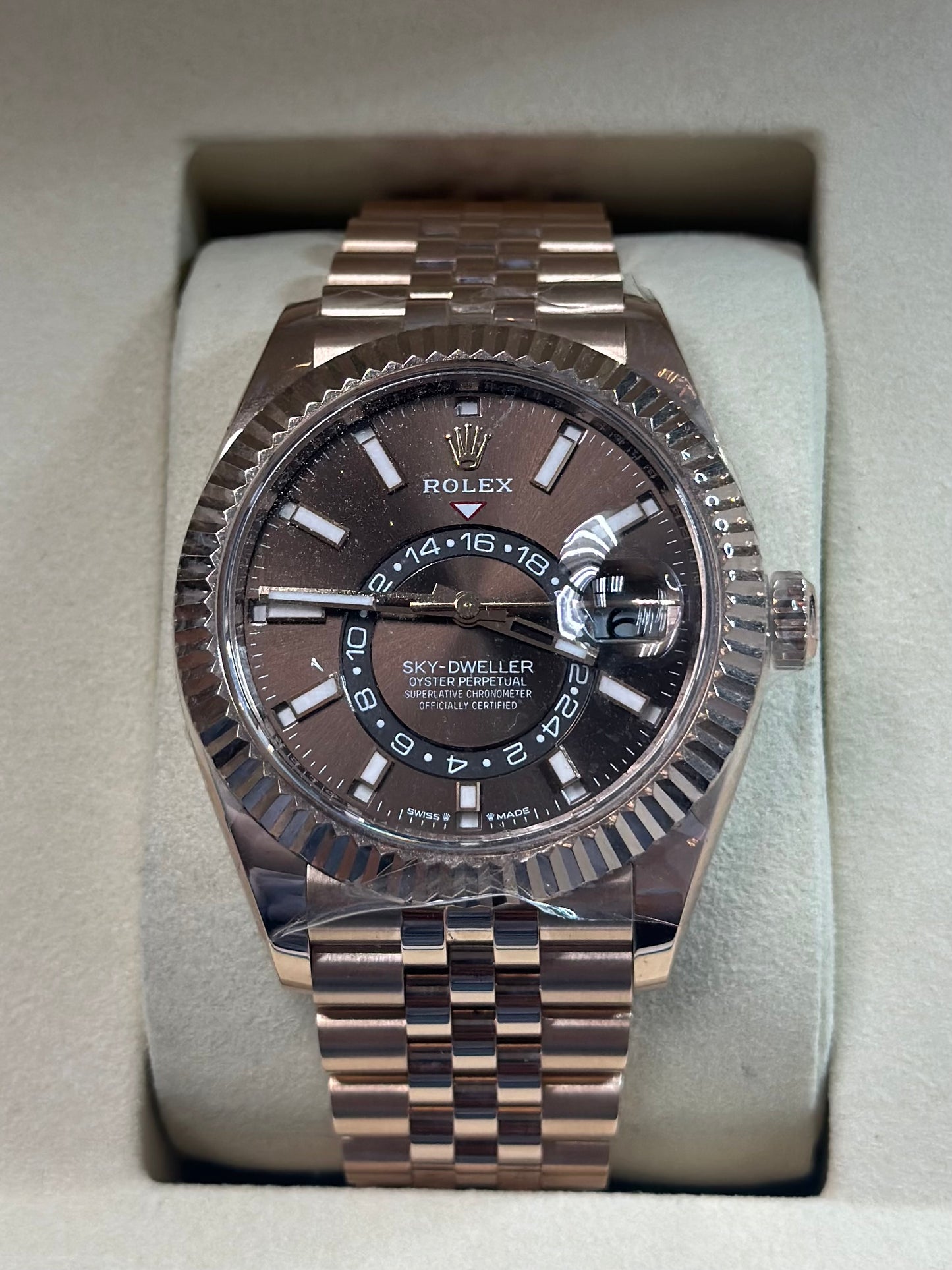 Rolex SkyDweller Chocolate Dial on Jubilee 336935 Papers 2024