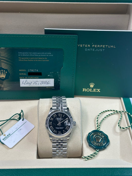 Rolex Datejust 31 Black Roman Dial on Jubilee 278274 Papers 2026