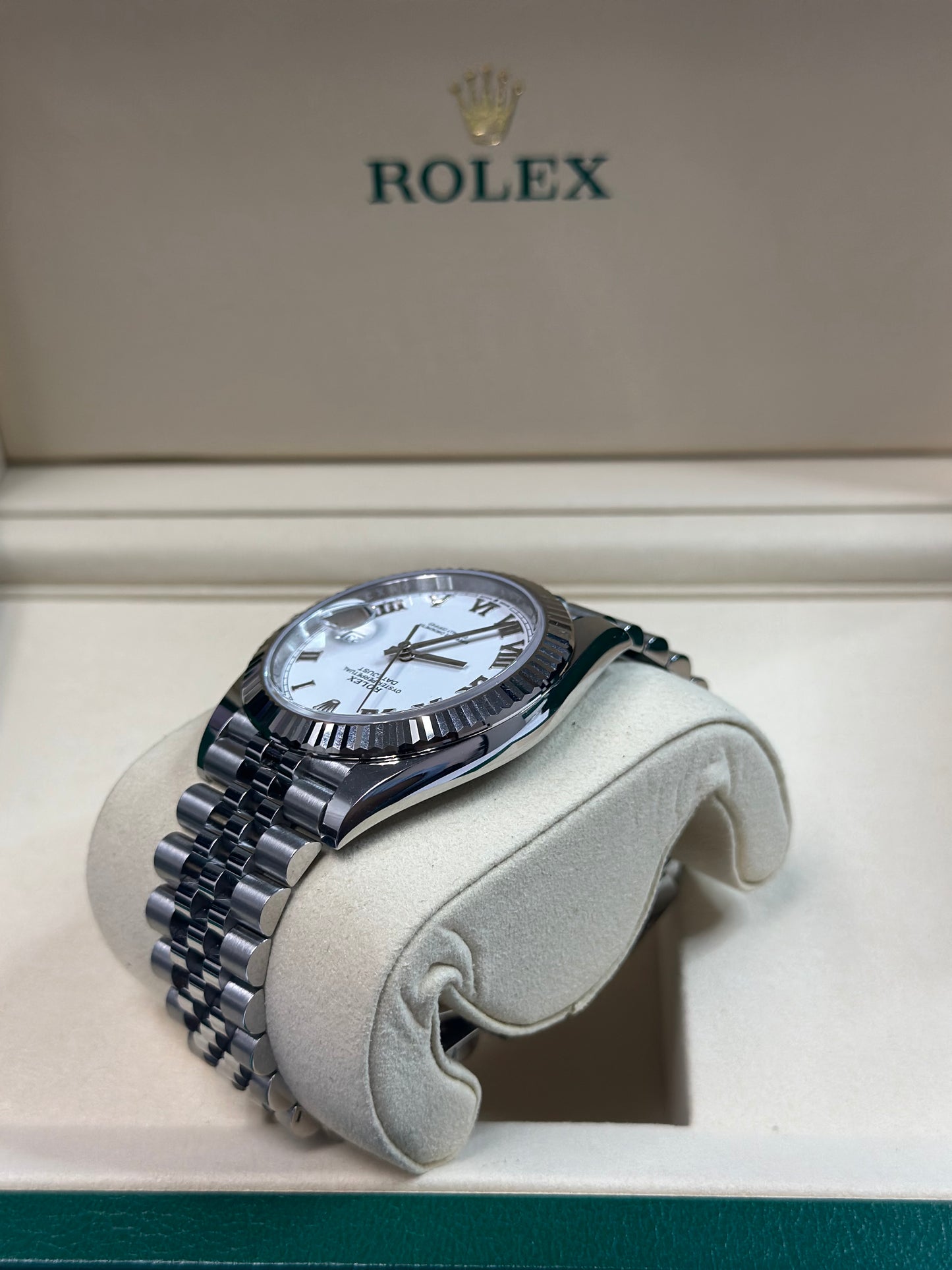 Rolex Datejust 41 White Roman Dial on Jubilee 126334 Papers 2026