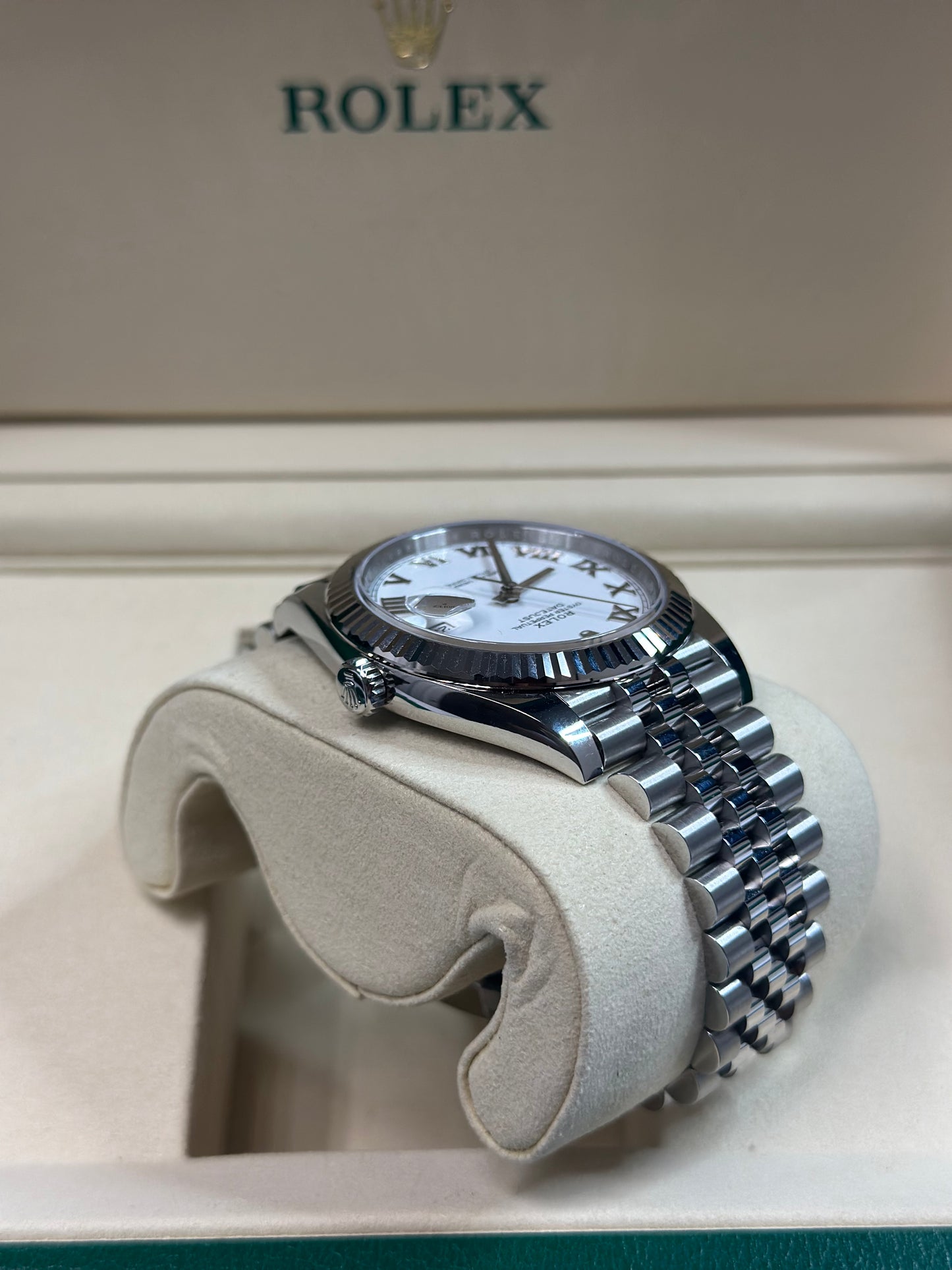 Rolex Datejust 41 White Roman Dial on Jubilee 126334 Papers 2026