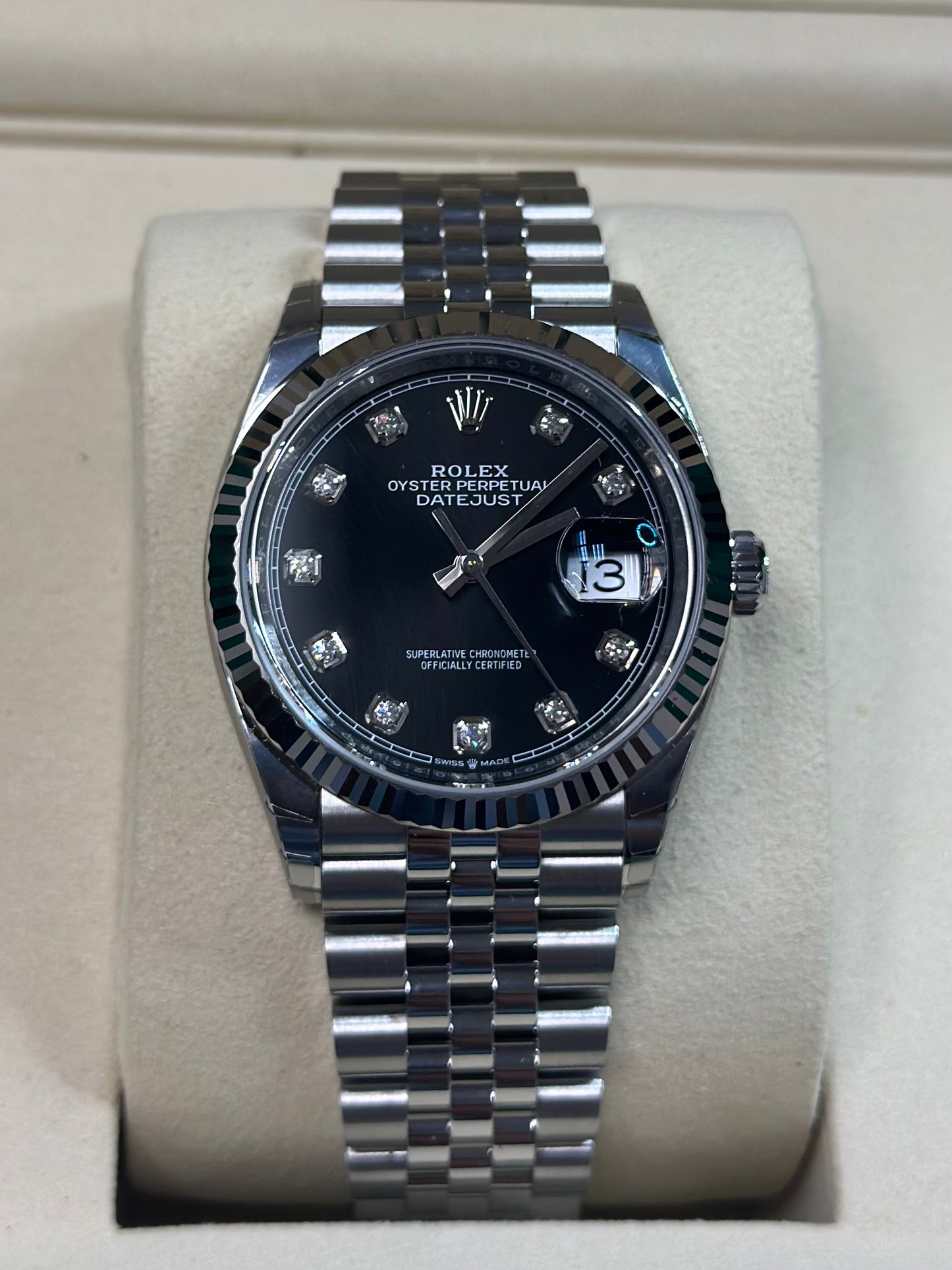 Rolex Datejust 36 Black Diamond Dial on Jubilee 126234 Papers 2026