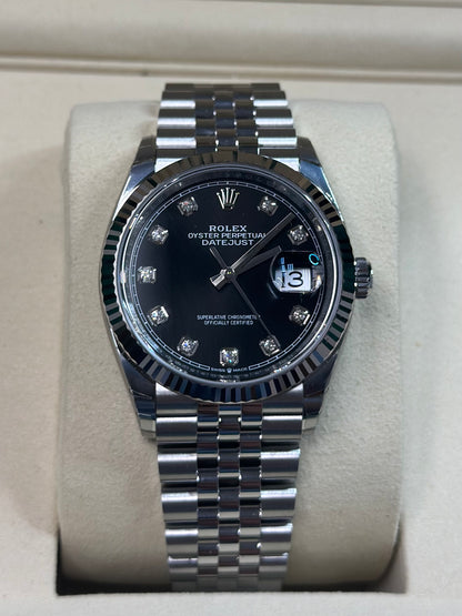 Rolex Datejust 36 Black Diamond Dial on Jubilee 126234 Papers 2026
