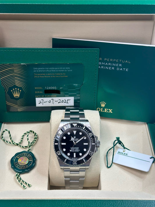Rolex Submariner No-Date Black Dial on Oyster 124060 Papers 2025