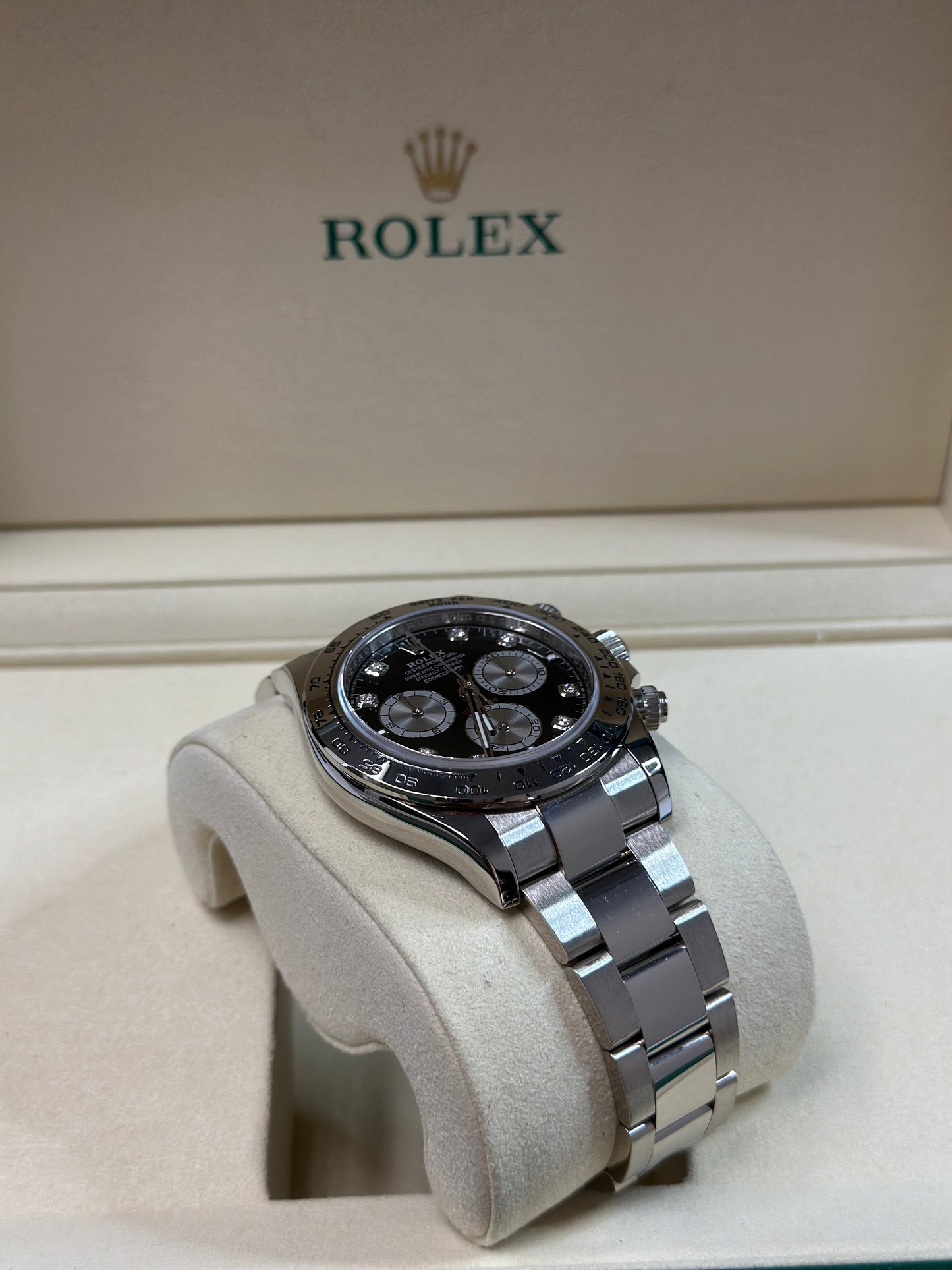 Rolex Daytona Black And Steel Diamond Dial on Oyster 126509 Papers 2024
