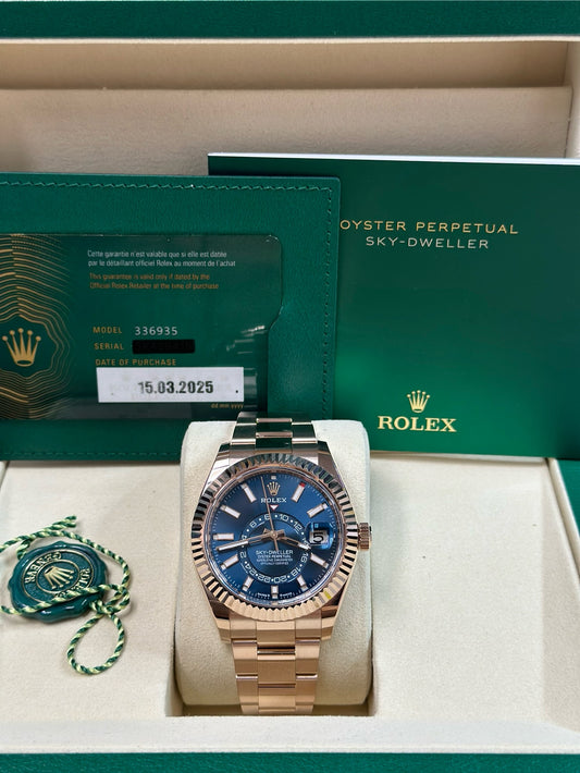 Rolex SkyDweller Blue Dial on Oyster 336935 Papers 2025