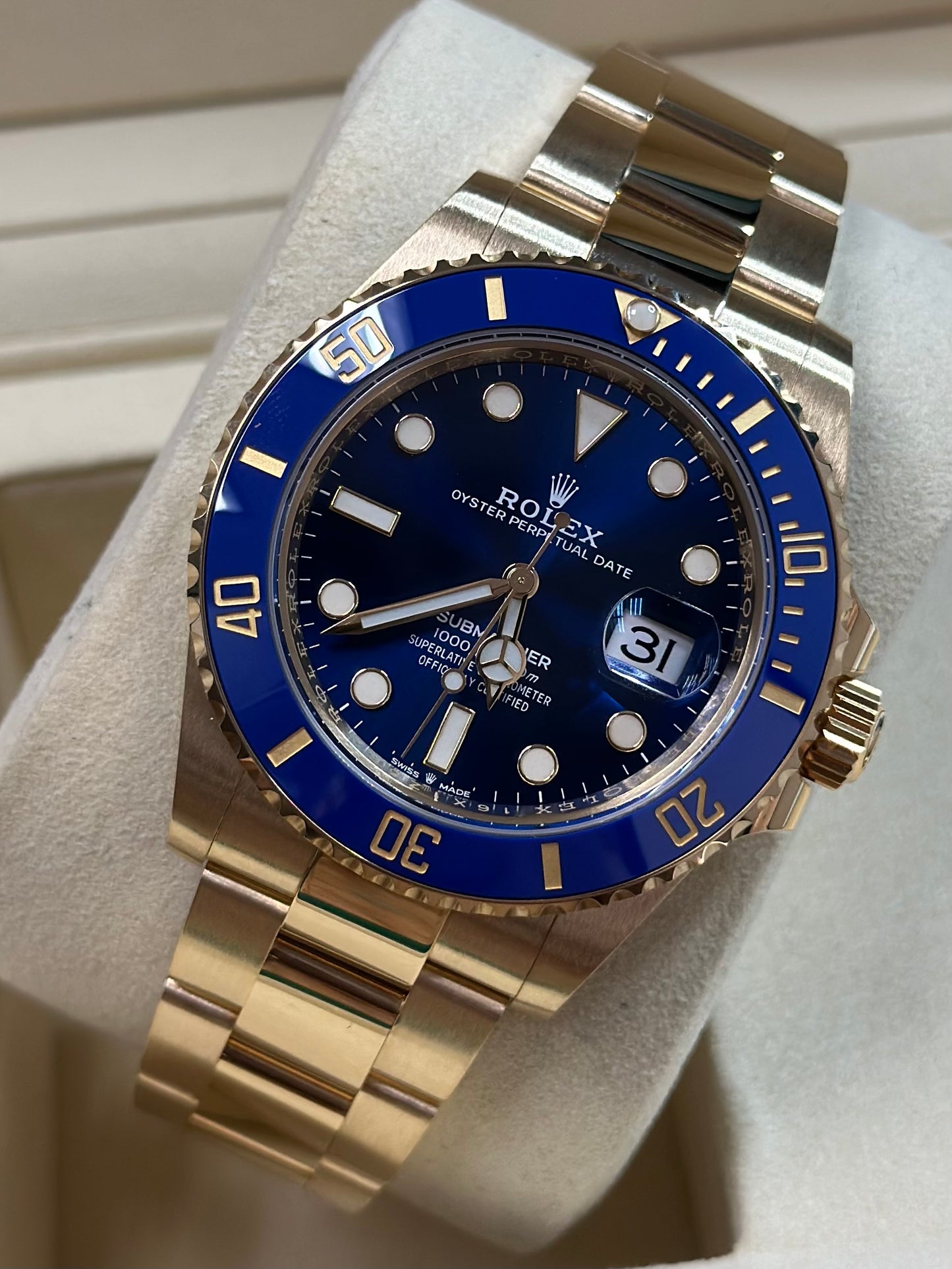 Rolex Submariner Blue Dial on Oyster 126618LB Papers 2022